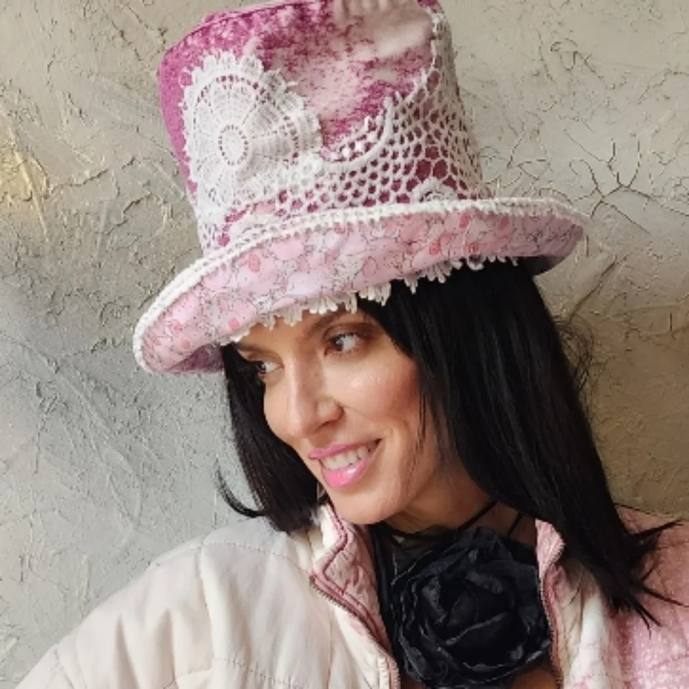 Designer Top Hat Concept Clothing Avngard Fashion Hand-stitched Patchwork - Picture 5 of 17